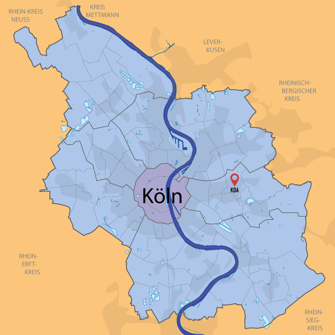 Karten Illustration rund um den Campus Kölner Design Akademie